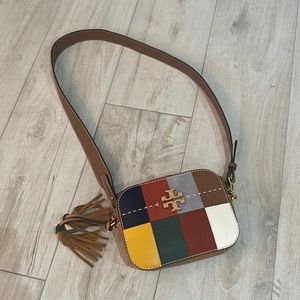Tory Burch Patchwork Brown Leather Crossbody Bag - worn only twice!